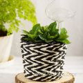 paper string plaited flower pots planters glass pot